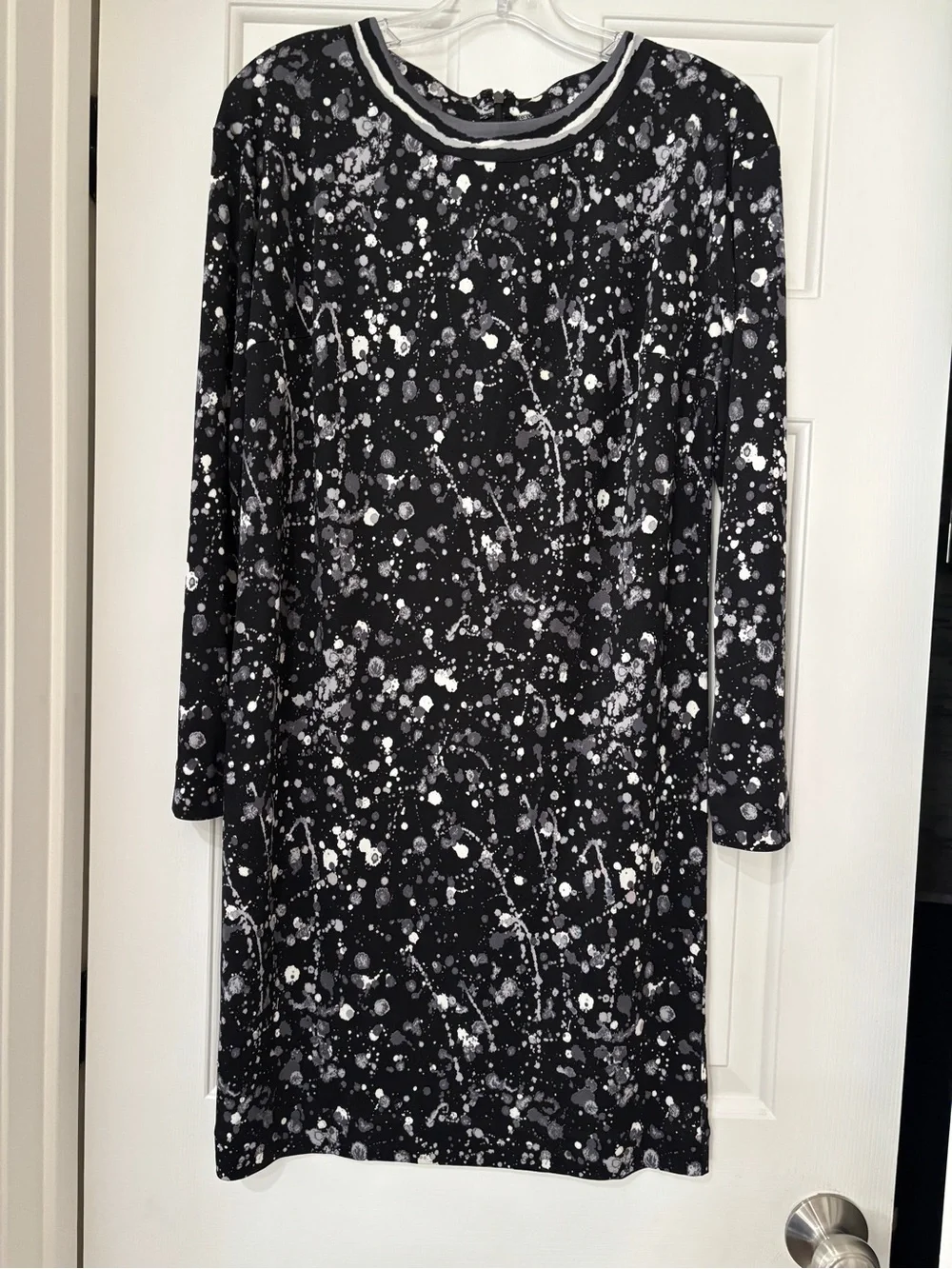 Tory Burch Black Splatter Print Silk Dress - Small